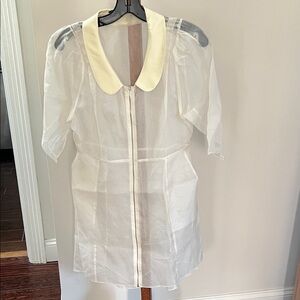 Timo Weiland vintage Sheer White silk jacket dress size S